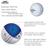 7pcs/lot Golf Balls Two Layer Mix Colors Game Balls Three Layers 3 line Super Long Distance