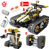 High-Tech RC Car Tracked Stunt Racing 3IN1 Remote Control Robot Electric Building Blocks MOC Creator STEM Toys For Kids Gifts