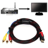US 5Ft HDMI To 3-RCA Video Audio AV Component Converter Adapter Cable For HDTV