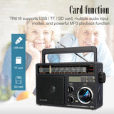 TR618 AM FM SW Portable Analog Radio with Digital MP3 Player Loud Volume Big Speaker Ideal for Home and Elder