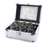 10Pcs/set 16-53mm Alloy Hole Opener Aluminum Case Carbide Titanium Plated Center Drill Hole Opener  Saw Cutter With Box