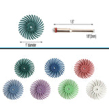 50Pcs 1 Inch Radial Bristle Disc Kit Abrasive Brush 3mm Shank Detail Polishing Wheel for Rotary Tool Accessories
