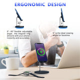 3 In 1 Dual coil Wireless Charger Stand Qi Fast Charging Station for iPhone 14 13 12 X Samsung Galaxy Apple Watch Airpods Pro