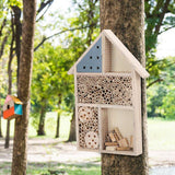 Wooden Insect Hotel Bee House Wood Bug Room Hotel Shelter Garden Decoration Nests Box for Ladybugs Lacewings Butterfly