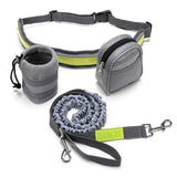 Outdoor Dog Running Padded Waist Bag Belt Reflective Strip Elastic Leash Perfect Walking Training Pet Leash Set Hands Free