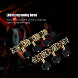 Alice AO-020HV3P Classical Guitar Tuning Key 1Pair(Left + Right)  Gold /Black Plated Peg Tuner Machine Head(long) String Tuner