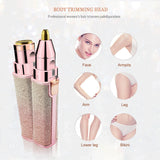 2 in 1 Electric Epilator Eyebrow Trimmer Flawless Facial Hair Remover Painless Mini Electric Razor Women Shaver Bikini Trimmer