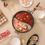 220V 4L Household Electric HotPot Cooker 2 Flavor Hot Pot Non-stick Multi Cooker Portable Electric Cooking Pot