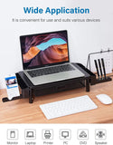 Monitor Stand Riser 3 Height Adjustable Monitor Stand with Phone Holder and Pen Holder, Laptop Stand Riser with Organizer Drawer