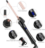 9mm Ceramic Locking Staff Hair Curler Thin Curling Iron for Short/Medium Hair Small Lockers with Gloves
