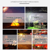 Solar Lighting System Waterproof 3W Solar Panel 1W LED Bulb 4in1 USB Cable 4Ah Controller with Phone Charging Port,Outdoor Lamps