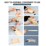 Multifunction Guitar Hanger DIY Kit Wooden Wall Mounted Hanger Shelf with 4 Hooks Pick Holder Screw Fixed for Acoustic Guitar