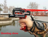 Powerful Slingshot with Wrist Rest Hunting Fishing Shooting Darts Steel Balls Laser Shooting Fish Reel Accessories Outdoor Tool