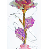 Artificial Eternal Rose Light in LED Light Glass Cover Luminous Preserved Flower With Pony Doll Ornaments Valentines Mothers Day