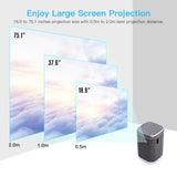 Mini Portable Projector DLP Video Movie Projector Home Theater 4500Lumens Touchpad/Remote Control Support Sync Screen