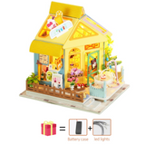 Flower Room Diy DollHouse Wooden Miniature Furniture Doll House maison Model Building Kits casa Toys For Kids Girls Xmas Gifts