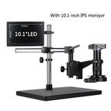 Adjustable 38MP 2K HDMI TF Video Auto Focus Industry Microscope Camera + 180X C-Mount Lens+Stand+144 LED Ring Light+10.1" LCD