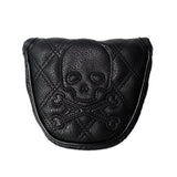 Skull Rhombus Golf Putter Cover Magic Tape PU Leather Golf Club Cover Putter Protector for Blade Putter 2 Colors Golf Headcover