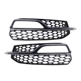 2pcs Honeycomb Front Fog Light Grilles Cover fits for Audi A3 S-Line 14-16