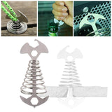 5Pcs Tent Stakes Awning Rope Tightener Fishbone Spring Deck Anchor Pegs for Hiking Outdoor