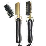 Multifunctional Hot Comb Hair Straightener Electric Hot Comb Flat Iron Hair Straightening Brush and Curling Iron Wet and Dry