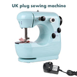 INNE Mini Sewing Machine Manual Portable Needlework Electric Household With Night Light Foot Pedal Table Two Thread Kit Simple