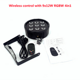 Wireless Remote Control LED dj light Led Flat Par 9x18W RGBWA UV 6IN1 DMX controlled Home Disco Lights