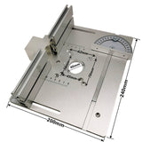 Aluminium Router Table Insert Plate w/ Miter Gauge Guide and Profile Fence Sliding Brackets for Woodworking Benches Table Saw