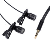 SOONHUA 3.5mm Microphone Lapel Clip Mic With Capacitor Technology Dual-Head Microphones For Smart Phone