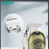 VGR professional full metal hair clipper electric hair trimmer for men rechargeable barber cord/cordless adjustable haircut