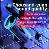 V21 Invisible Single Bluetooth-compatible Earphones 2200mAh Charging Box Wireless Headphone 8D Stereo Sports Waterproof Headsets