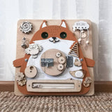 Baby Toy Busy Board Montessori Basic Life Skills Toys Cartoon Owl Cat Early Education Fun Training Cognitive Toys Kid Xmas Gift