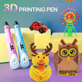 3D Pen Screen DIY 3D Printing Pen With ABS PLA Filament Creative Toy Gift 3 D Printer Pen Drawing For Kids Christmas Birthday