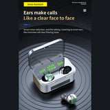 Wireless Sports Headphones Smart Digital Display Type-C Charging Stereo Noise Cancelling In-ear Headphones 800 MAh Long Standby