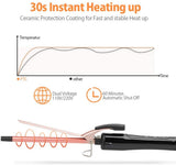 9mm Ceramic Locking Staff Hair Curler Thin Curling Iron for Short/Medium Hair Small Lockers with Gloves