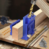 15° Pocket Hole Drill Guide Dowel Jig, Aluminium Oblique Hole Locator Drilling Kit Woodworker DIY Tools with 9mm Drill Bit