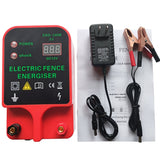 10KM Electric Fence Energizer Livestock  High Voltage Pulse Controller High-decibel Alarm Waterproof LCD Voltage Display