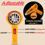 220V Heat Gun 2000W Variable Advanced Electric Hot Air Gun with Four Nozzle Attachments Power Adjustable Temperature