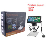 2021 latest 12MP DM9 HD 7 inch screen 1200x digital microscope industrial magnifier with wire control, suitable for iPhone iPad