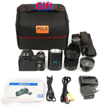 POLO D7200 Digital Camera 33MP Auto Focus Professional DSLR Camera Telephoto Lens Wide Angle Lens Appareil Photo Bag Tripod DV