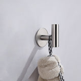 6PCS Self-Adhesive Stainless Steel Bathroom Hardware Kit Accessory Set with Towel Rack Coat Sticky Hooks Toilet Paper Holder