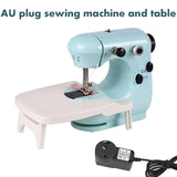 INNE Mini Sewing Machine Manual Portable Needlework Electric Household With Night Light Foot Pedal Table Two Thread Kit Simple
