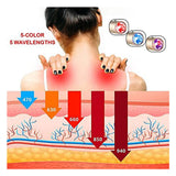 Silver 5 LED Red Light Infrared Therapy Device Flashlight for Pain Relief Skincare Acne Infrared Light Stainless Steel 125mm