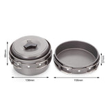 8pcs Camping Cookware Set Outdoor Hiking Cooking Picnic Bowl Pot Pan Cooking Tools Kit 1-2 Person Camp Accessories