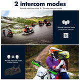 2Pcs V6 Bluetooth Walkie Talkie Helmet Headset Riders Communicator Interphone