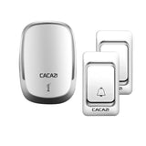CACAZI Wireless Doorbell LED Light Home cordless call bell DC battery operated Control Button 200M Remote 4 volume 36 chime