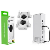 For Xbox Dual Fan for Series S Console Cooling Vertical Stand Holder External Cooler 2 USB Ports Fans for X-Series S XSS Console