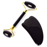 Jade Roller &amp; Scraping Board Set Scraping Massage Tools for Facial Skin Care Anti-aging Eye Neck Beauty Roller Facial Massager