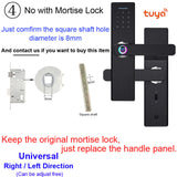Wifi Tuya APP Electronic Door Lock Biometric Fingerprint 13.56mhz IC Card Password Mobile Phone Unlock Remotely Smart Home