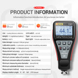 ANENG CG01 Car Paint Coating Thickness Gauge Car Paint Electroplate Metal Coating Thickness Tester Meter 0-1500um Fe &amp; NFe Probe